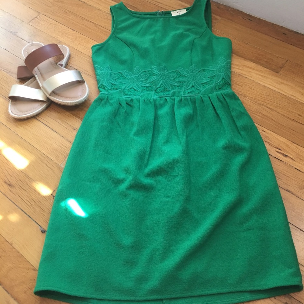 Anthropologie Kelly Green A-line Dress
